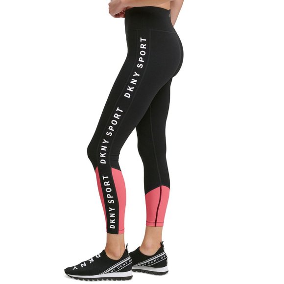 DKNY Sport Womens Colorblocked High Waist 7/8 Length Active Leggings XS | S - Picture 1 of 7